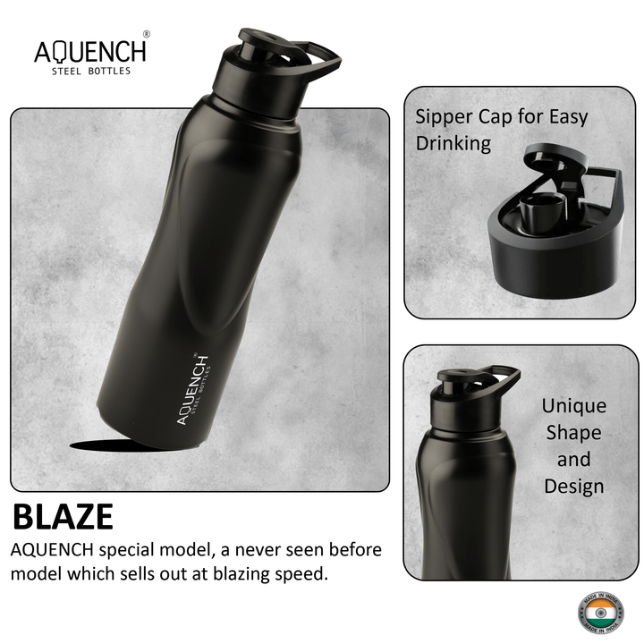 Blaze Pro Black Water Bottle - Aquench