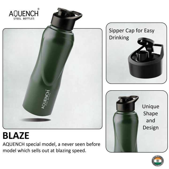 Blaze Pro Dark Green Water Bottle - Aquench