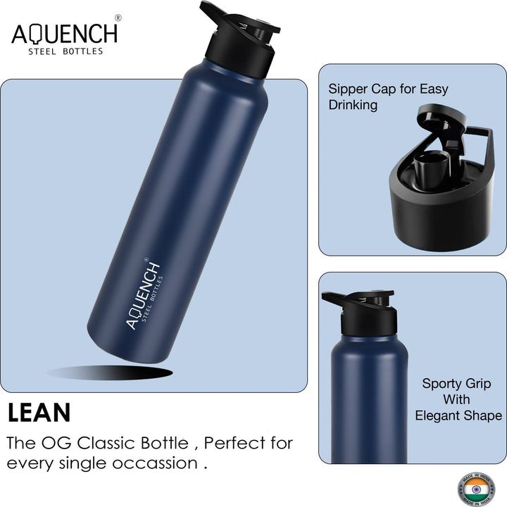 Lean Pro Dark Blue Water Bottle - Aquench