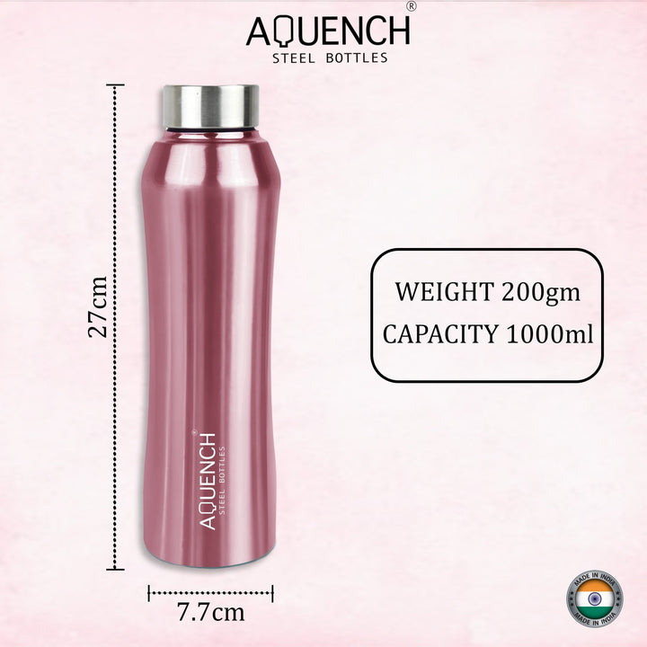 Rush Metallic Pink Water Bottle - Aquench