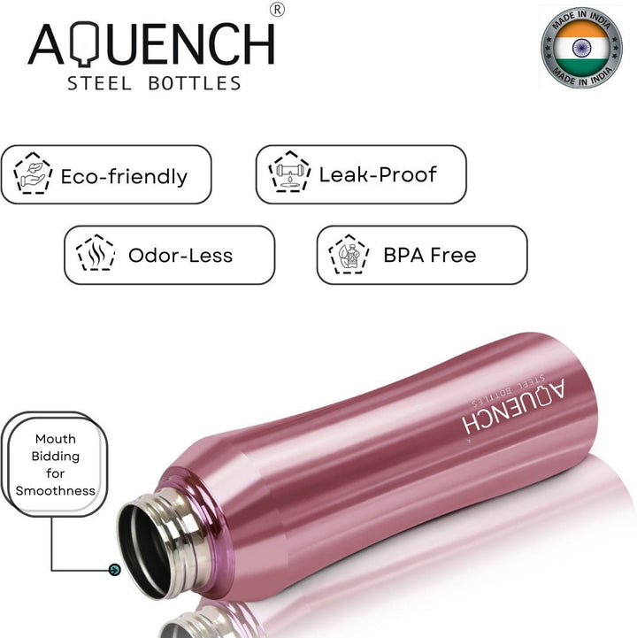 Rush Metallic Pink Water Bottle - Aquench