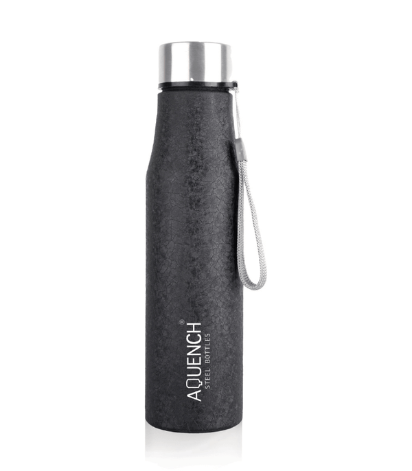 Slim Charcoal Black Water Bottle - Aquench